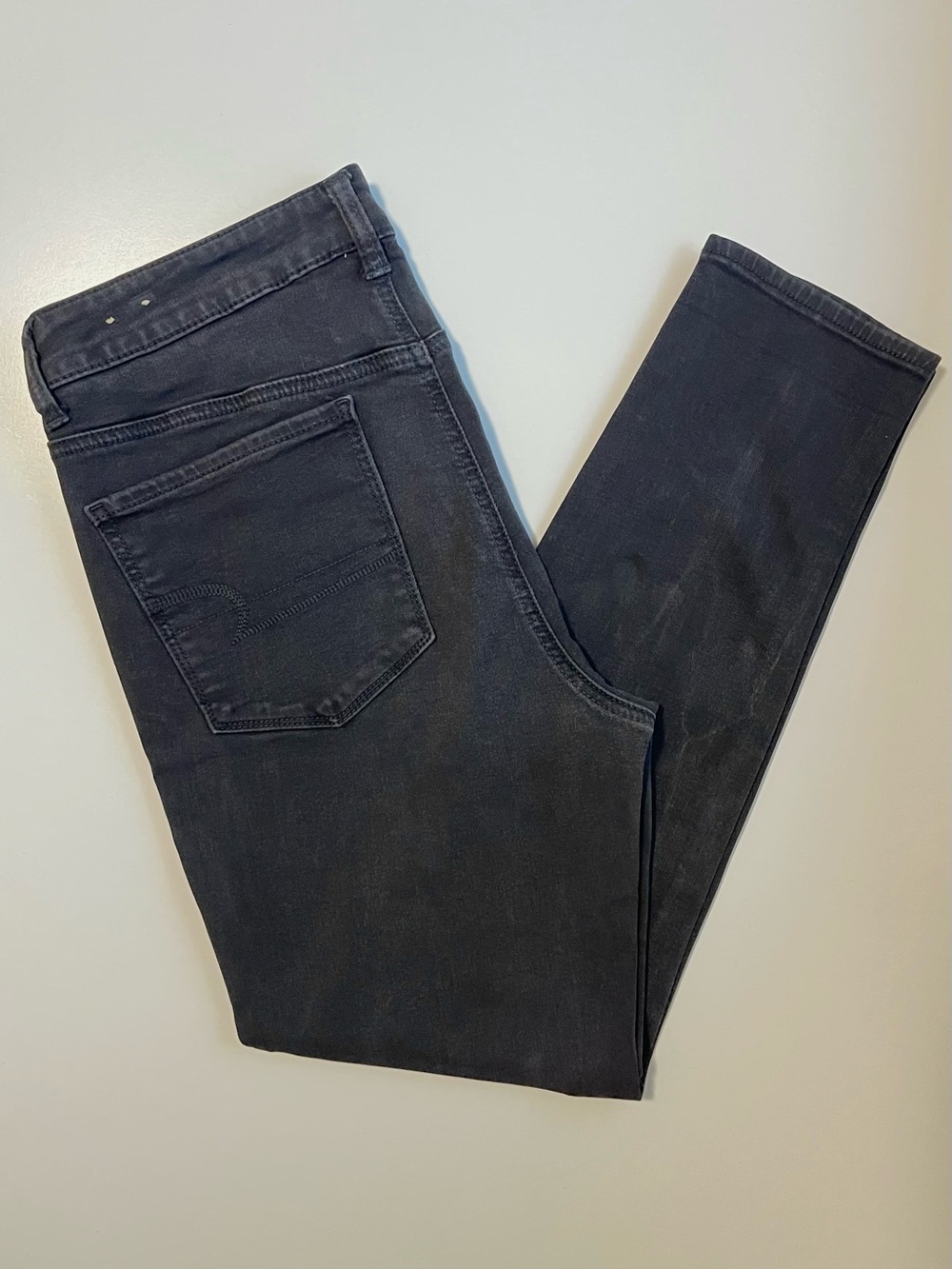 American Eagle Hi-Rise Jegging - Super Super Stretch Black Wash - Size 12 Short - Picture 4 of 9